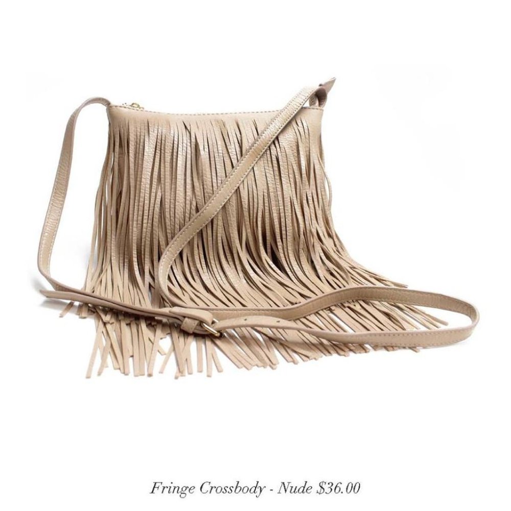 Tan Crossbody Fringe handbag Purse (2)